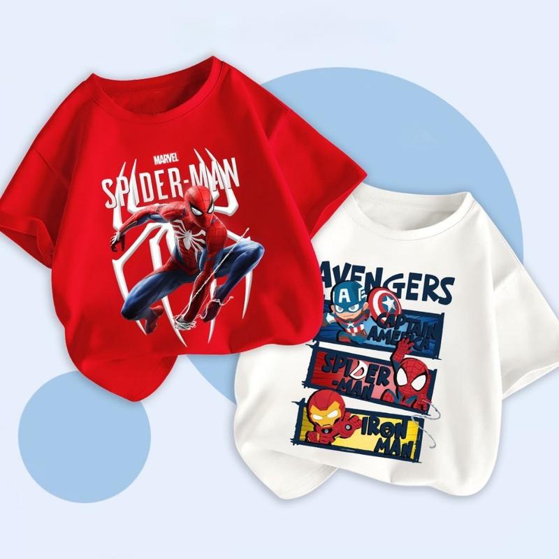 Áo Thun Bé Trai Áo Phông Bé Trai BST MARVEL Áo thun cotton cho bé áo siêu nhân bé trai phong cách US/UK Babi mama AT01