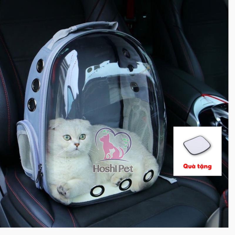 Balo phi hành gia vận chuyển chó mèo HoshiPet BL01 - balo trong suốt vận chuyển chó mèo dễ thương TẶNG kèm tấm lót
