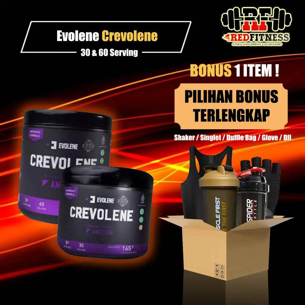 Evolene Crevolene (30 & 60 serving) / Creatine Monohydrate (150gr, 165gr, 300gr & 330gr) BPOM