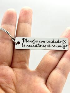 Llavero Personalizado de Seguridad Vial, Diseño de Letras para Papá o Novio, Regalo Perfecto para Camionero