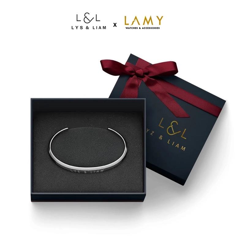 [QUÀ TẶNG 20/10] Vòng tay nam nữ Lyz and Liam Classic L&L Cuff Silver - Gift Box Hộp quà tặng nơ đỏ & khắc chữ theo yêu cầu
