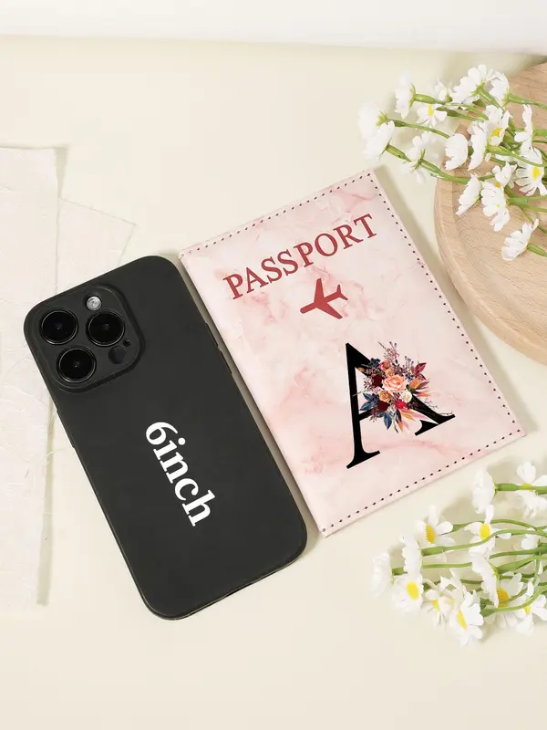 Fashionable Flower Pattern Passport Case, Multi Card PU Passport Cover with Twist Closure, Simple Casual Fashionable Travel Accessories for Women & Men 2
