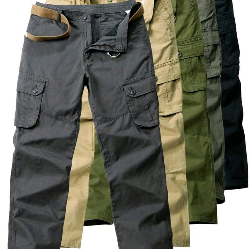 Quần kaki nam túi hộp Trơn