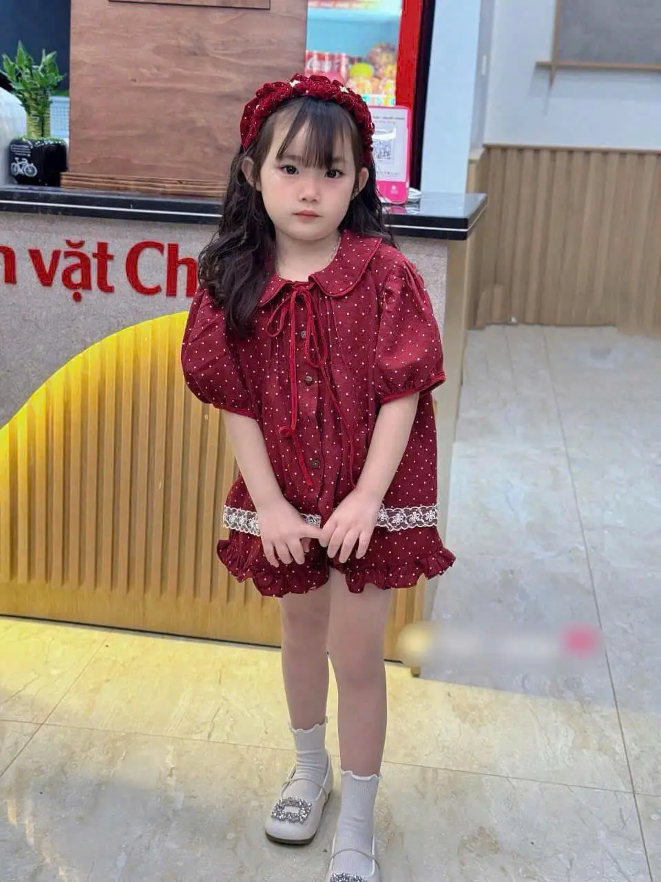 [ HANG KIDS] BỘ QUẦN ÁO ĐŨI TƠ PHỐI CỔ BÈO HỌA TIẾT XINH CHO BÉ GÁI 8-30KG