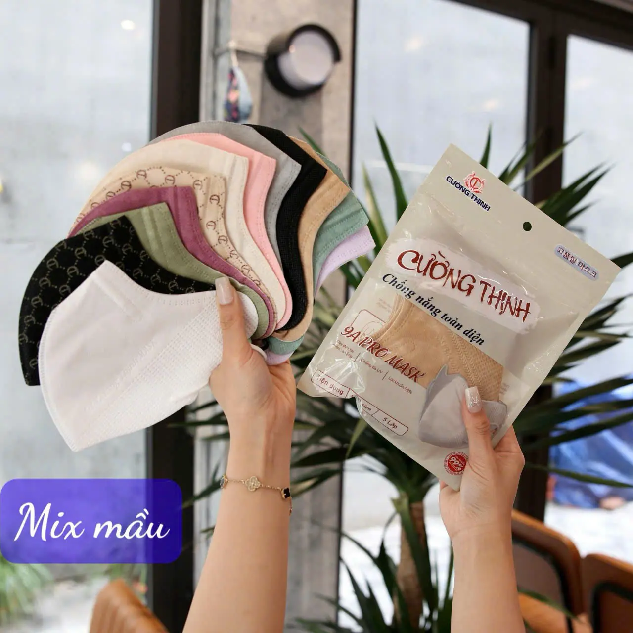 Khẩu trang toàn mặt 9A và 9A PRO Cường Thịnh Mask 4 lớp dày dặn chống nắng kháng khuẩn bụi mịn