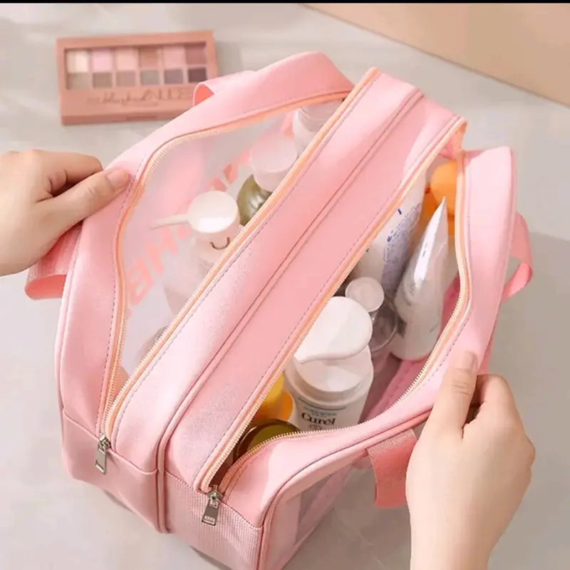 Túi đựng mỹ phẩm du lịch để đồ trang điểm 2 ngăn 0
