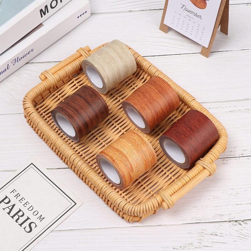 Product Introduction of 1Roll 5M Realistic Wood Grain Repair Adhensive Duct Tape Floor Furniture Renovation Skirting Line Sticker Home Decoration 24