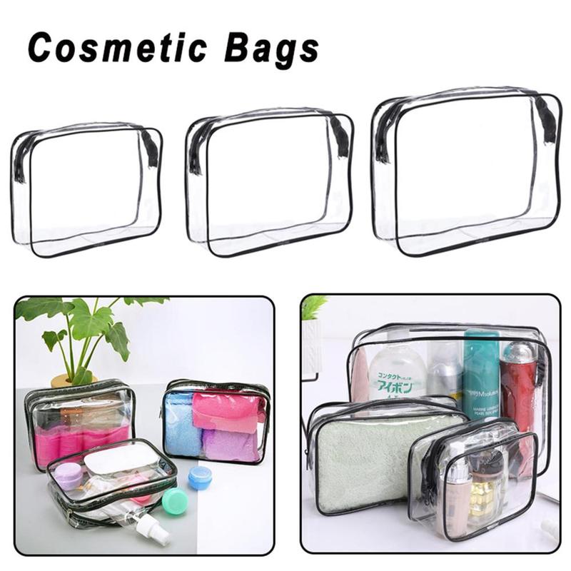 Túi lưu trữ cho phụ nữ, vật liệu PVC không thấm nước, hộp đựng đồ trang điểm, túi mỹ phẩm, trong suốt, túi đựng đồ vệ sinh cá nhân 0