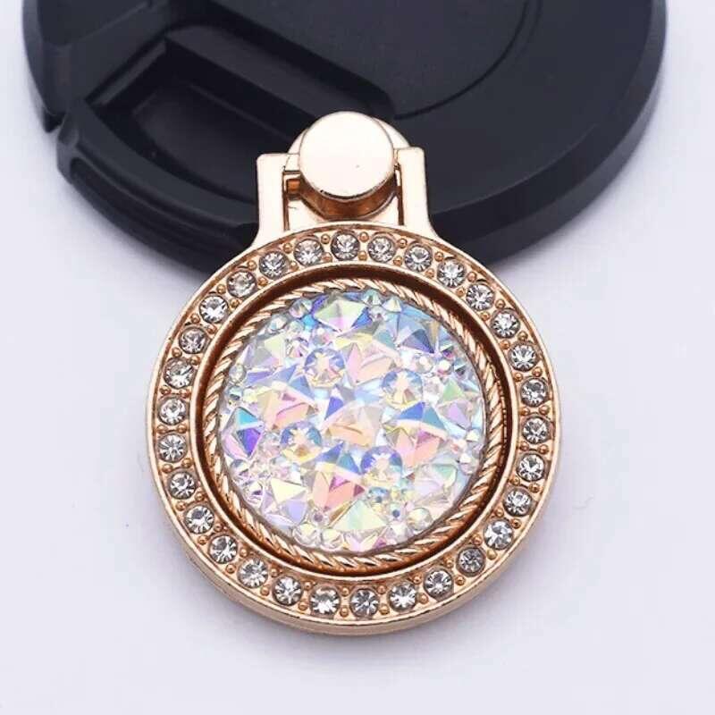 Product Introduction of Dia Shiny Gemstones Metal Mobile Universal Phone Holder Rotatable Ring Bracket for IPhone Samsung 6