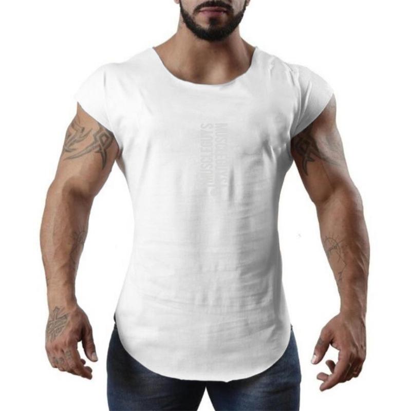 Product Introduction of Gym Fitness Casual Breathable Muscle Workout Slim Fit Arc Hem Tank Tops Summer Cotton Moisture Wicking Breathable Cool Clothing 13