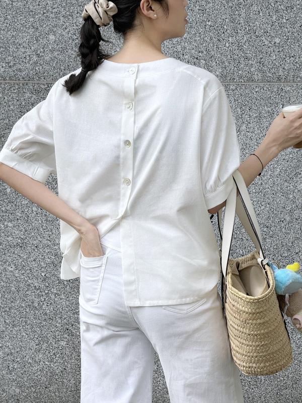 Áo Kiểu Nữ Thuongboo Chất Linen Mềm Mại Thoáng Mát Thiết Kế Xu Hướng Coquette Với Hoạ Tiết Nơ - Kelly Top 5