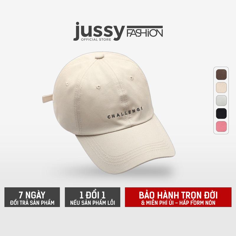 Mũ Lưỡi Trai Nam Nữ Jussy Fashion Nón Kết CHALLENGE Phong Cách Nón Lưỡi Trai Form Mềm Chất Vải Cotton Thoáng Mát Hat Cap Women
