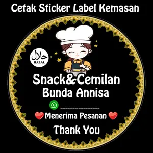 Cetak Sticker Label Kemasan Custom Sesuai Keinginan Request Nama Dan keinginan Lainnya