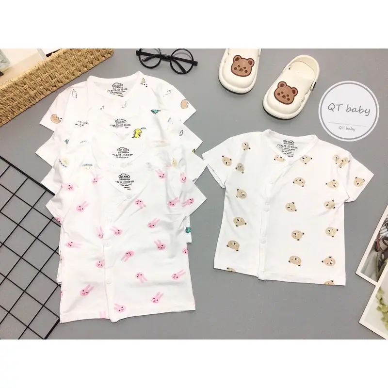 Combo  5 Áo Cộc Tay Họa Tiết  Chất Pettit Cho Bé VT-Mv- Mky Kids Chất Liệu Mềm Mịn Thun Lạnh Size 3 -8kg 4
