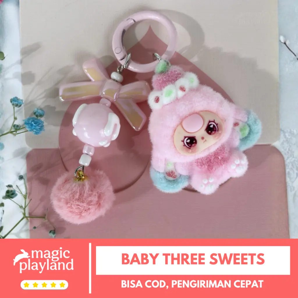 Bag Charm Baby Three Sweets Edition Keychain Gantungan Kunci Tas Mini BB3 Lucu Hadiah Premium