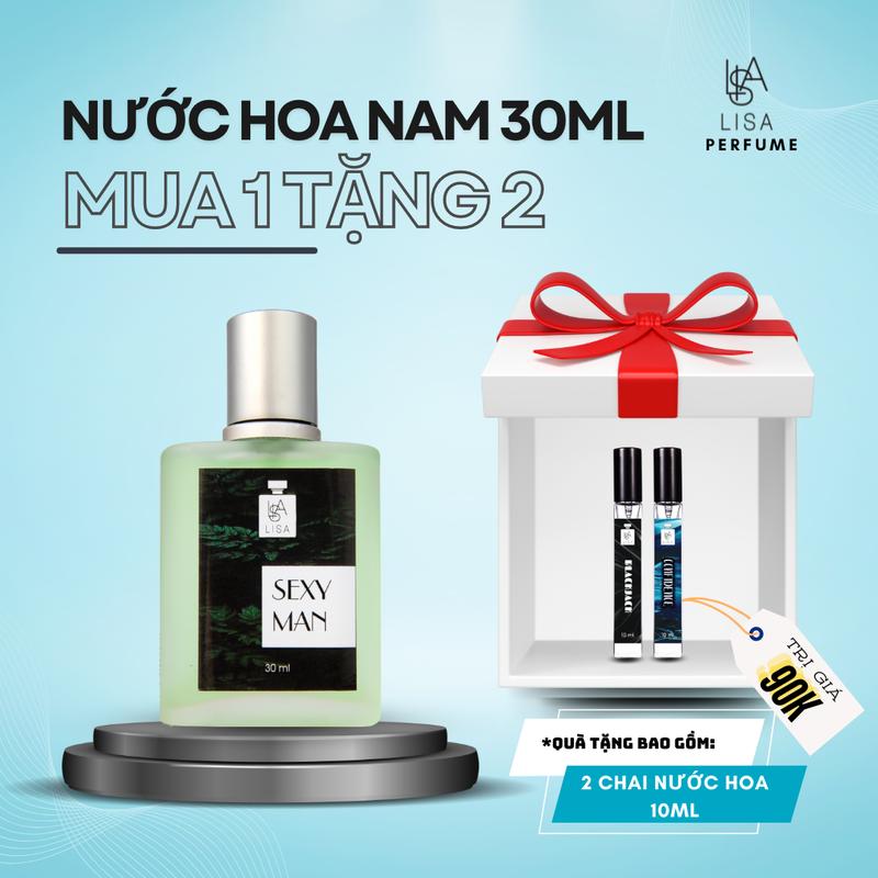 【mua 1 tặng 2 nước hoa lisaperfume chính hãng nam, nữ 30ml-50ml. mua 1 chai active men - strong men - sexy men + tặng ngay 2 chai nước hoa 10ml khác mùi cosmetic perfume xịt thơm