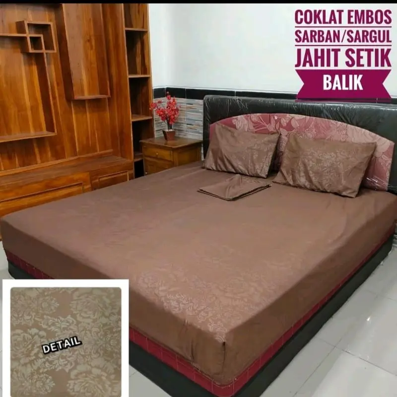 SP Homemade Tinggi 20cm Kualitas Bahan Tebal Dingin Lembut - Sarung Bantal dan Guling Sheets & Pillowcases adem Multicoloured Kain Karet Katun Resleting Seprei 3