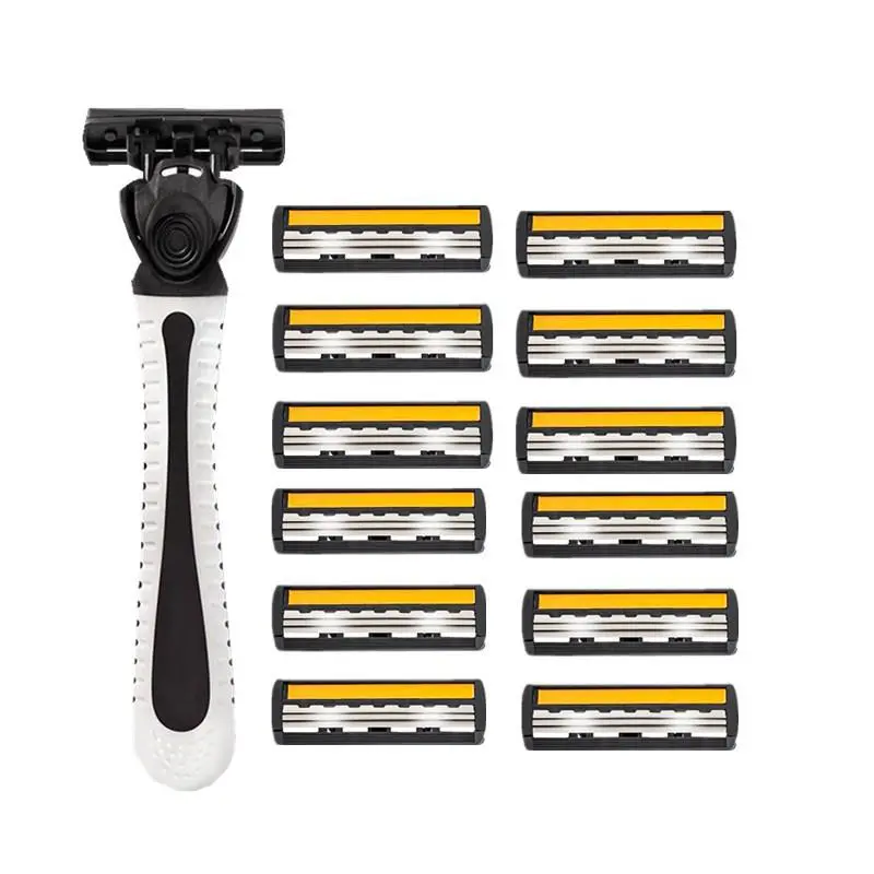Shaver Brand New Design Men Razor Shaving Three Layer Shaver Reusable Razor Imported Blade Multi Tool Head Replace single  blade