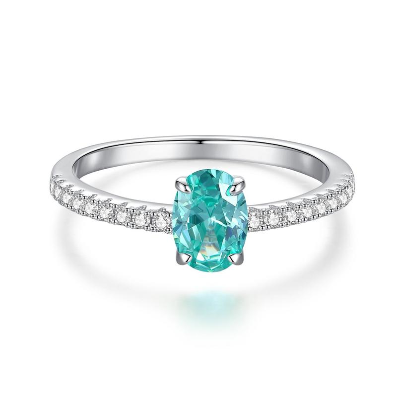 【T8】925 Sterling Silver Oval Shape CZ Ring 0