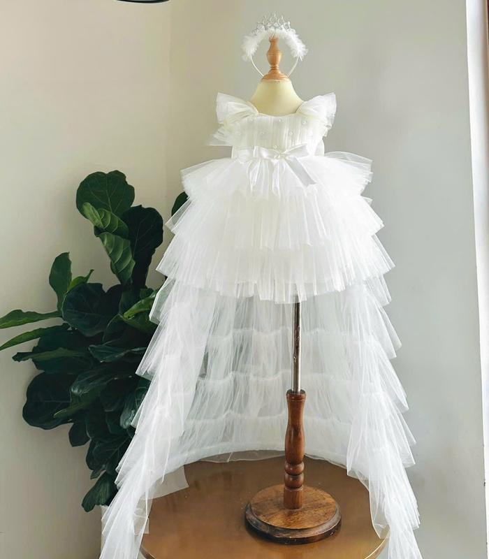 Đầm công chúa cánh tiên đuôi cá màu trắng bé gái xinh đẹp váy  cô