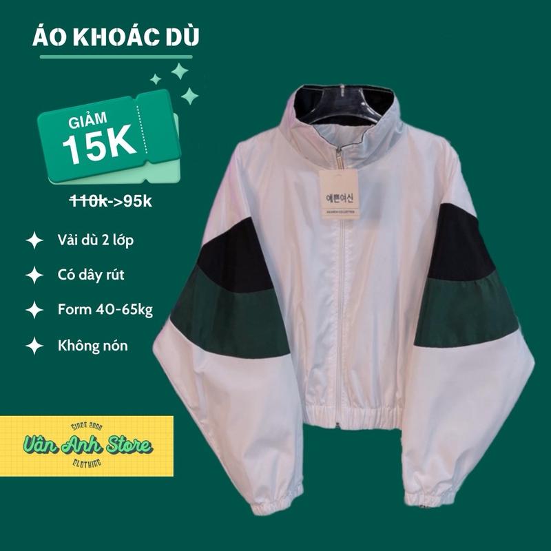 Áo khoác dù form lửng, kiểu cánh dơi may 2 lớp không nón 4 màu phong cách trẻ trung 35-55kg mặc đẹp Unisex Zipper Hoodies & Sweaters