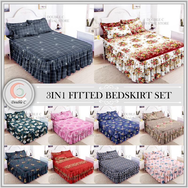 DOUBLE C Cadar Ropol 3IN 1 Set Super Single/ Queen/ King Bedsheet ...