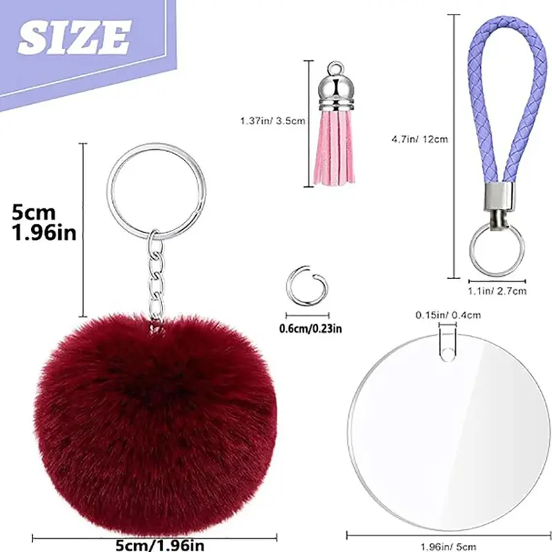 Diy Beading & Jewelry Making Kit, 140pcs/set Keychine Making Materials Kit, Suitable for Diy Projects and Crafts Clasp Hook Mini Ball Keychains 1