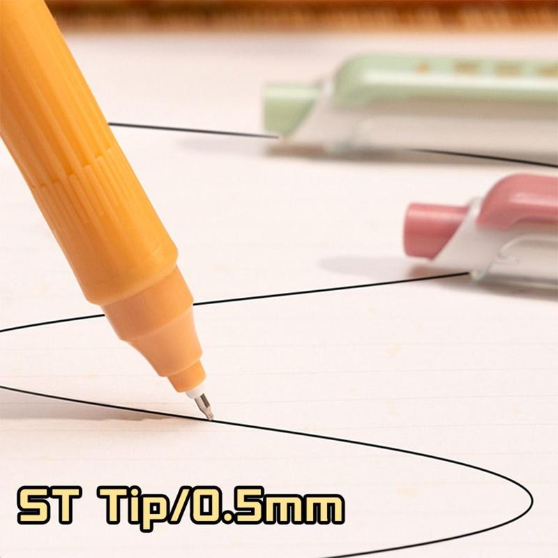 Product Introduction of 4PCS/Set Multifunctional 0.5mm Black Ink Gel Pen Press Using Soft Grip Ballpoint Pen Quick Drying Writing Tool School Office 18