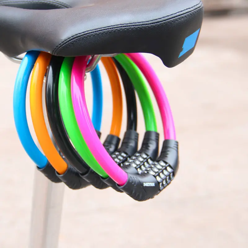 Bicycle Lock Mountain Bike 4 Digit Password Lock Anti-theft Bike Security Steel Cable Lock Cycling Motorcycle Password Padlock