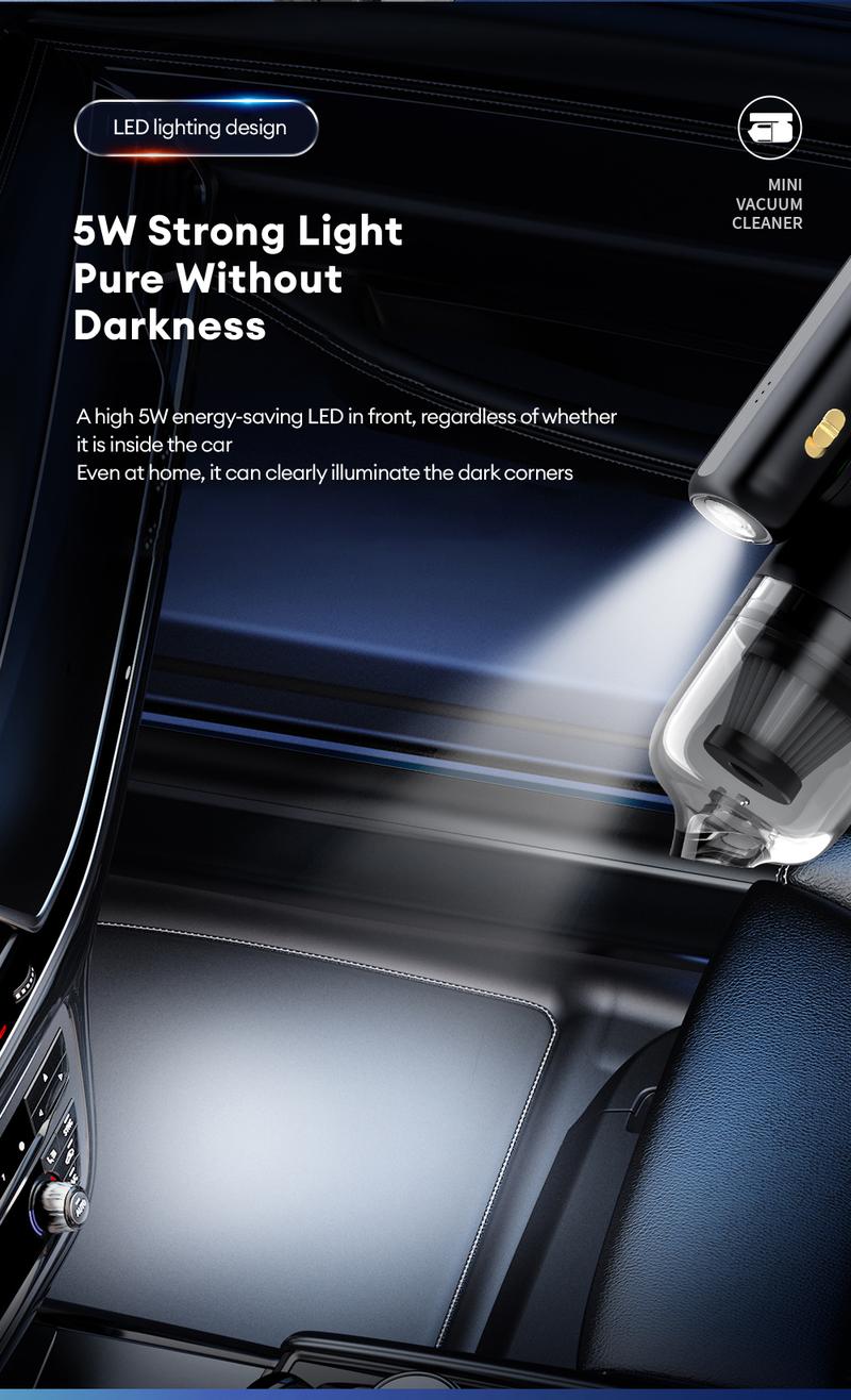 Product Introduction of Wireless Vacuum Cleaner Car Mini Inflatable Vacuum Cleaner Lighting Power Bank Portable and Compact Folding Powerful Handheld Air Pump 3
