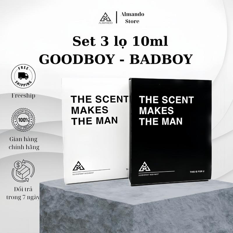 Body Mist Nam Almando Set 3 Lọ Xịt Thơm Khử Mùi Toàn Thân Nước Hoa Chính Hãng Almando cho nam 10ml - Perfume Cosmetic Mỹ Phẩm Mới