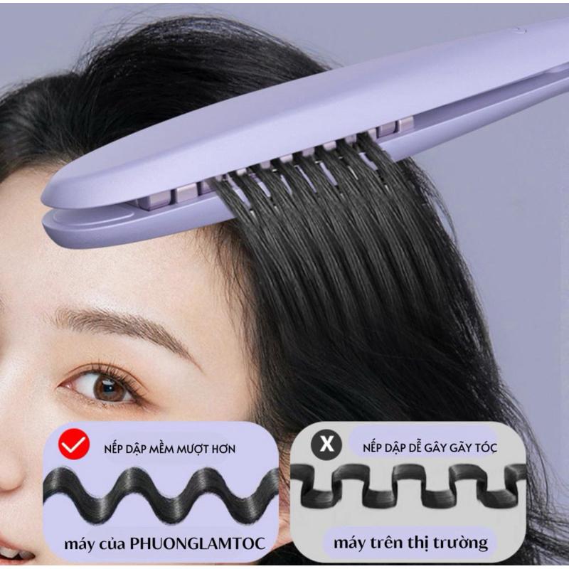 Máy dập phồng tóc phiên bản mới tạo bông chân với lớp phủ gốm tích hợp ion âm giúp bảo vệ tóc 2