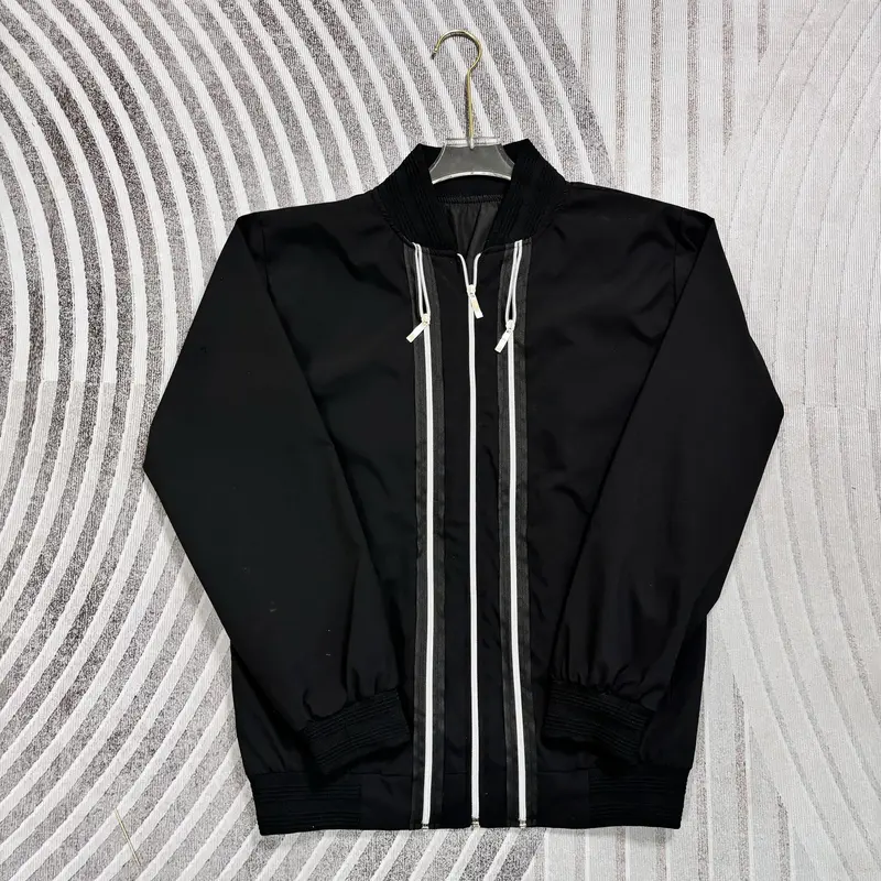 Áo khoác 3 khóa đen chất gió 2 lớp bo gân dành cho nam nữ from unisex 7