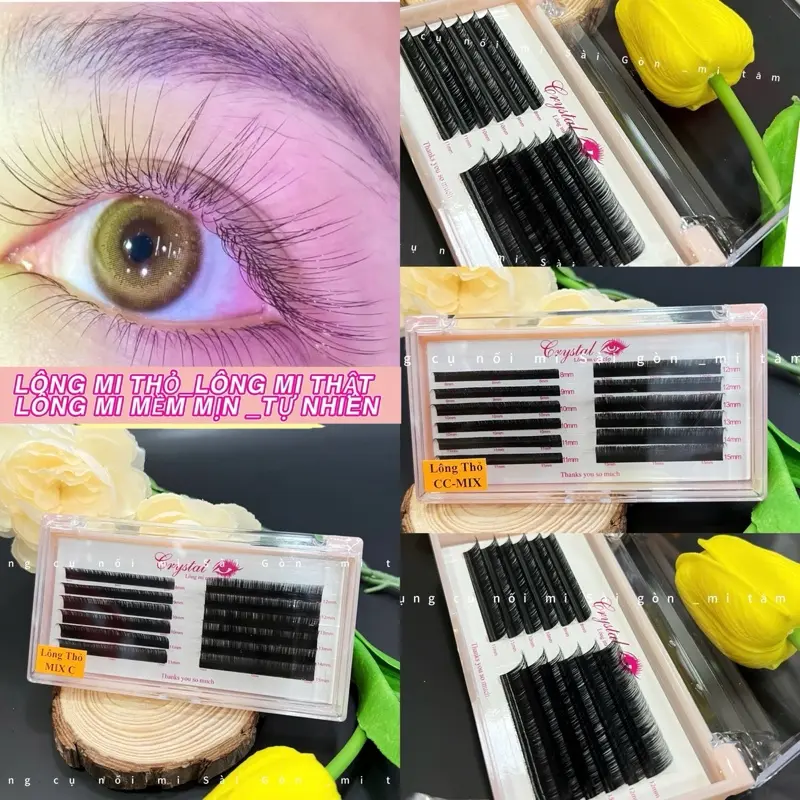 ￼Mi Lông Thỏ _Dày 0.03_Lông mi mềm mai , bắt keo tốt _dễ dàng tạo fan_ Cong J C CC D _ Dụng cụ nối mi _ Phụ liệu nối mi