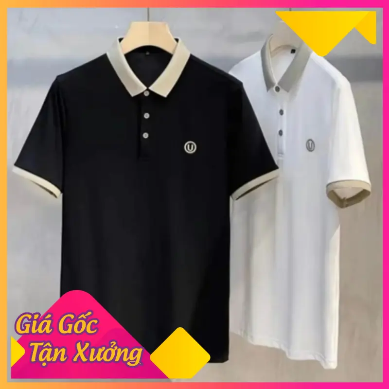 Áo Thun Polo Nam Thêu Chữ U, Chất Vải Mềm Mại Đẹp Menswear Cotton Có Cổ Shirt Ngắn Tay Tay Ngắn Jean