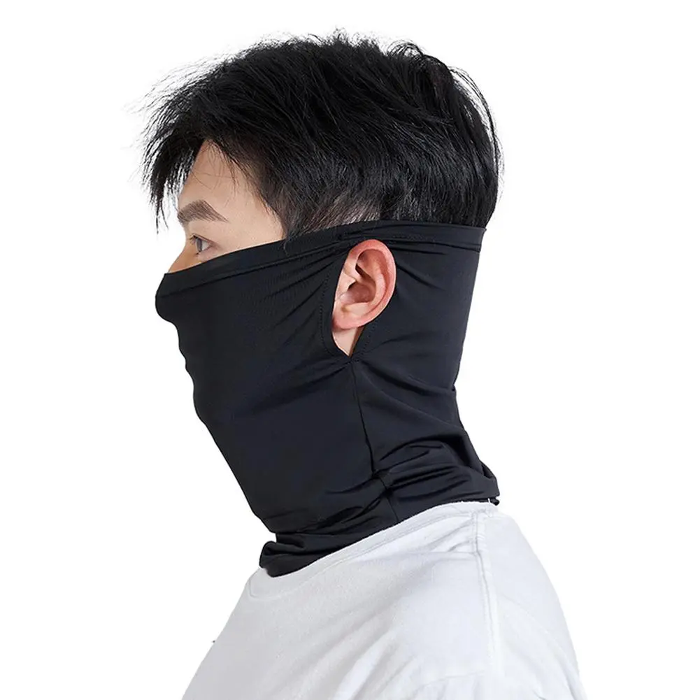 Ear Hang Mask Anti UV Cooling Head Scarf Face Mask Rider Bandana Motor Rider Ice Silk Ear Hang Mask UV Protection