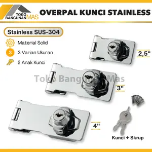 Overpal Kunci Stainless SUS 304 Overpal Haps Lock Stainless 2.5 inch 3 inch 4 inch
