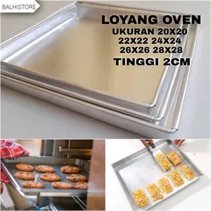Loyang Nampan / Loyang Kue Kering / Alas Kue Loyang Kue Cake Roll Aluminium Tinggi 2cm tahan karat nampan pemanggang oven