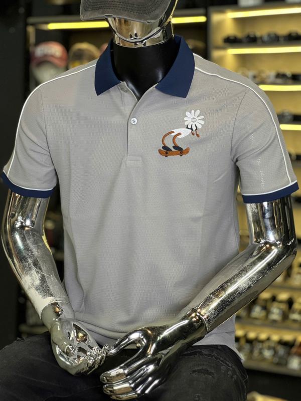 [2 Mẫu] Áo Thun Polo Nam Màu Xám Bo Cổ Xanh Đen Thêu Hoa Cúc Luớt Ván & Mẫu Xanh Tháp Thêu Logo T3547 T3548  K3 STORE