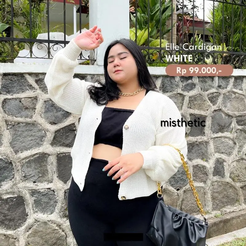 Elle Cardigan Kancing Big Size LD 130 140 Super Jumbo Button Plus Size Oversize Besar Plussize 0