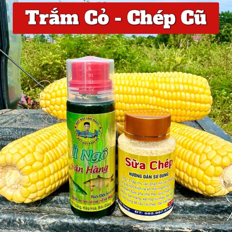 COMBO Hương Liệu Ủ Ngô + Sữa Chép Chuyên Câu Cá Trắm Cỏ và Chép Cũ mồicâucá