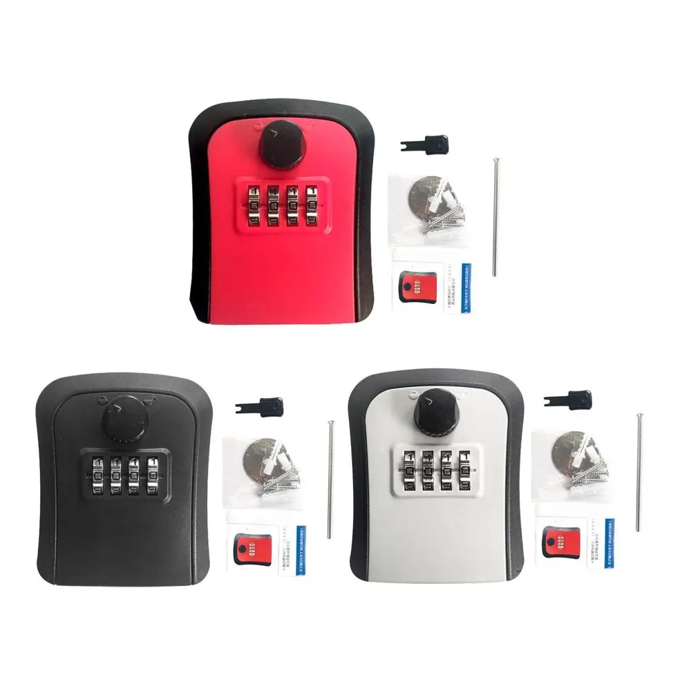 Key Lock Box 4 Digit Code Wall Mount Waterproof Security Lock Box for House Keys Room Cards Office Outdoor Garage Apartment