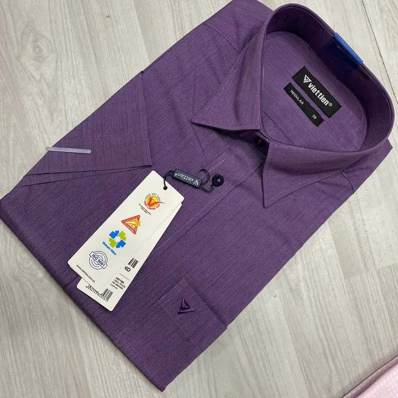 Áo sơ mi nam việt tiến fom regular vạt bầu lẻ size sale đồng giá 299k 4