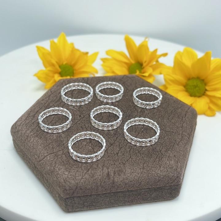 Phụ kiện: nhẫn nữ kim tiền cắt máy 9D trang sức bạc nguyên chất N017 2