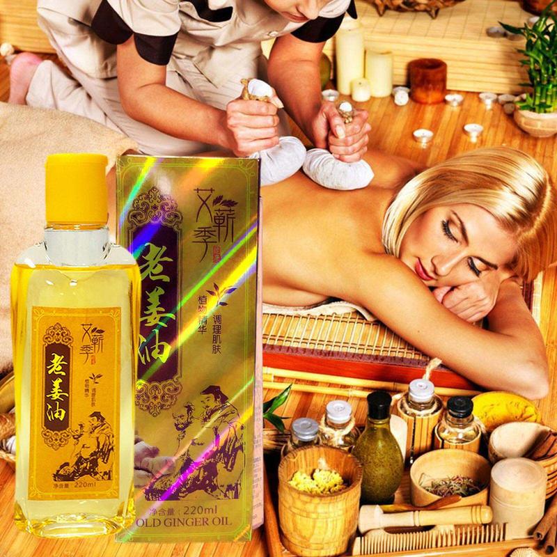 Product Introduction of Dầu Mát Xa Cơ Thể, 220ml, Dầu Mát Xa Gừng, Để Thoát Bạch Huyết, Căng Thẳng Truyền Thống Trung Quốc Gua Sha Mát Xa, Tinh Dầu 16