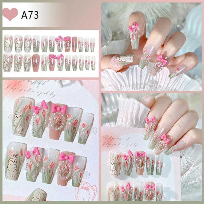 Product Introduction of 【Free Nail Jelly Glue】24pcs/set Fashion Nail Art Fake Nails Finished Nail Patch Wearable Nails 13