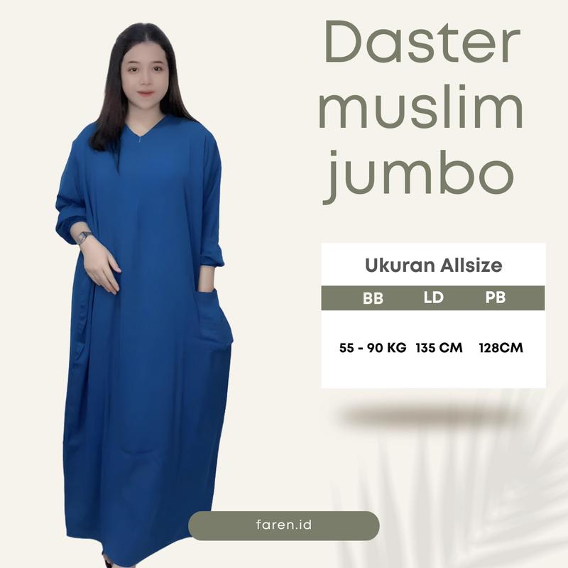 Product Introduction of Daster Faren - Gamis Busui Panjang  Muslim Jumbo Dress Rayon Motif Kekinian Wanita 3