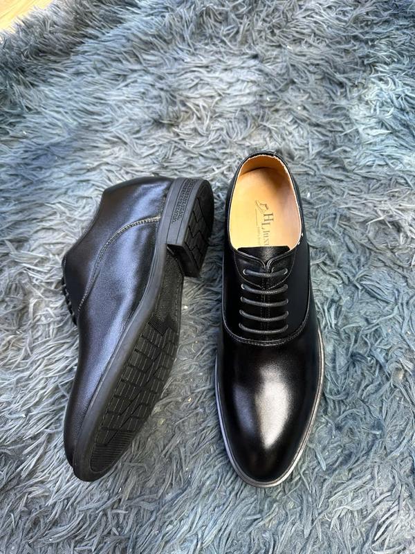 Giày Tây Nam Buộc Dây Tăng Chiều Cao 7cm Đế Ca Su Nhập Lịch Lãm Shoes - Cao Su 2