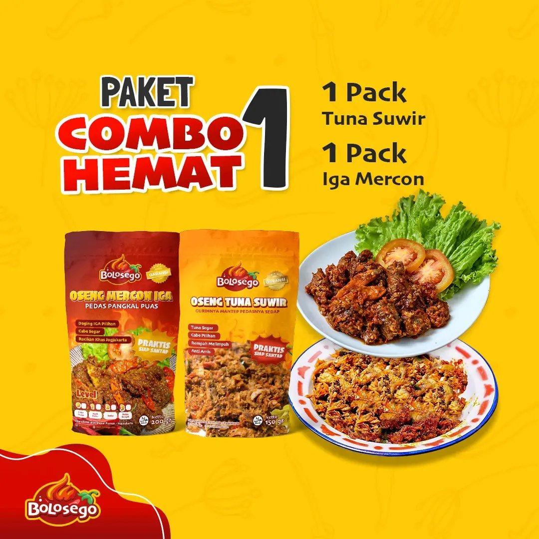 PAKET COMBO 1 (MERCON IGA DAN TUNA) Pedas