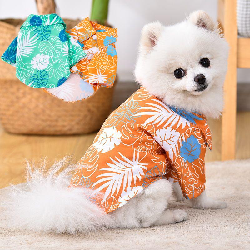 Product Introduction of Fashion Dog Shirt Puppy Breathable Coconut Tree Patern Shirt Cat Vest Chihuahua Yorkie Hawaiian Polo T-Shirts Pet Summer Clothes 23